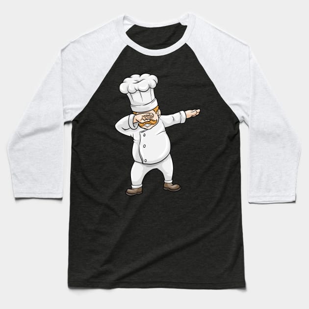 Chef with Chef hat at Hip Hop Dance Dab Baseball T-Shirt by Markus Schnabel